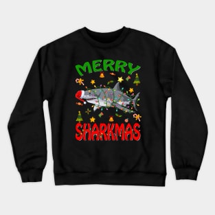 Santa Hat Shark Merry Sharkmas Christmas PJ Pajama T-Shirt Crewneck Sweatshirt